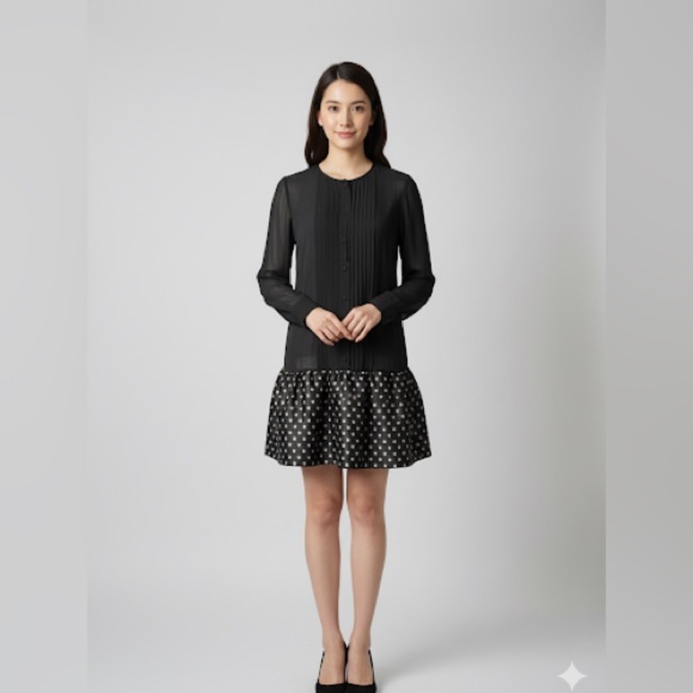 Red Valentino Garavani Sheer Top Ruffle Skirt Mini Dress